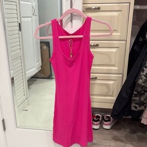 SKIMS-Vibrant Pink ribbed mini Dress
